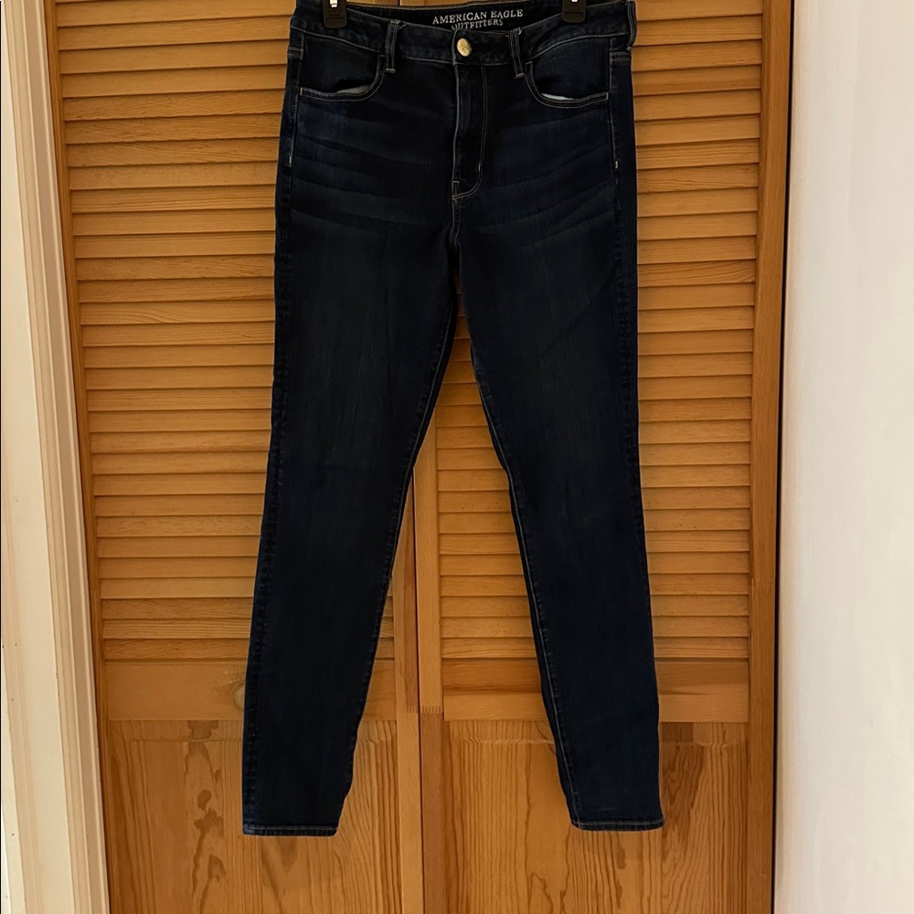 American Eagle Outfitters Hi-Rise Jegging in Dark Blue